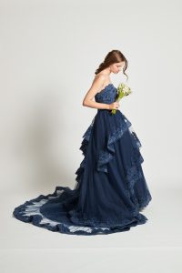 ネイビーカラードレス