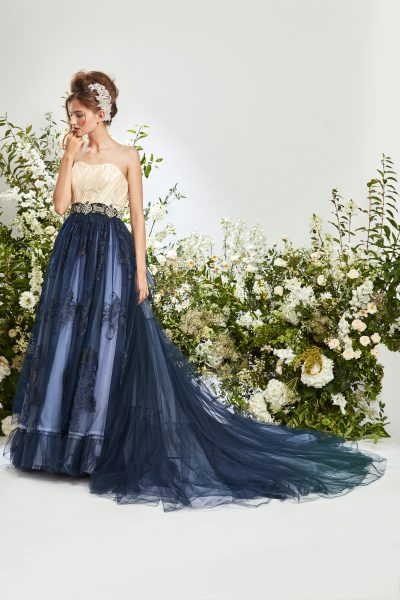 ツートーンカラードレス