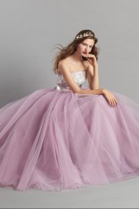 ピンクパープルカラードレス