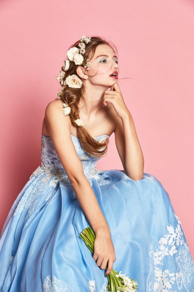 スカイブルーカラードレス